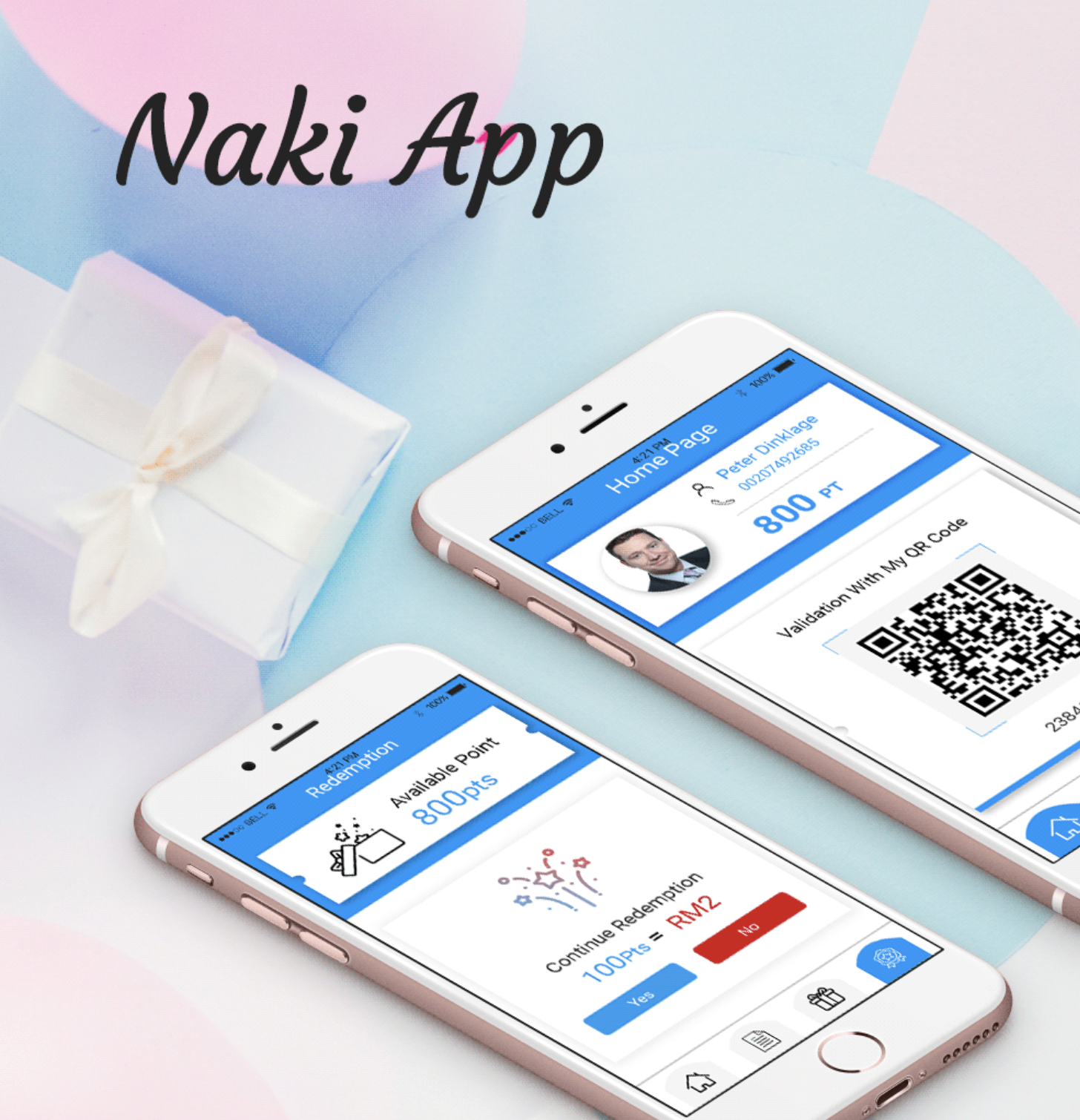 Naki app will give certain points to theclient in return after buying some goods